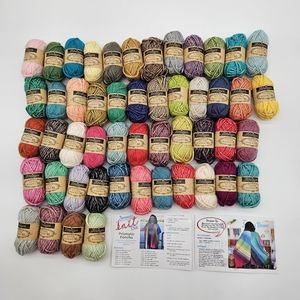 Knitted Prismatic poncho kit from Jimmys wool club. 50 mini skeins.